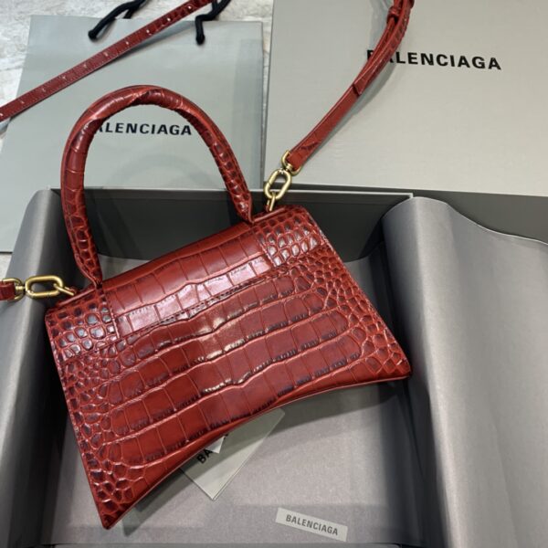 Balenciaga Hourglass Small Handbag In Dark Red, For Women, Women's Bags 9in/23cm 5935461LRGM6211