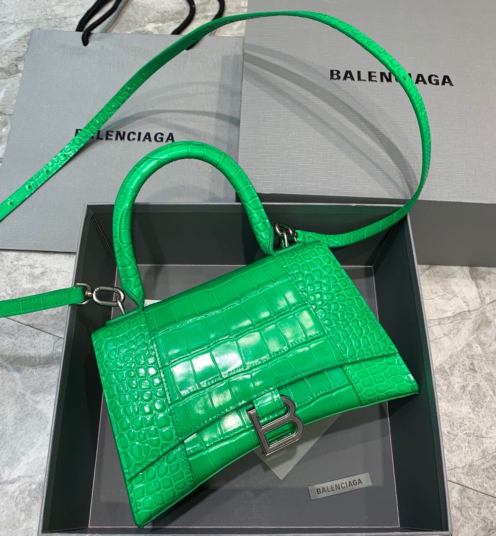 Balenciaga Hourglass Small Handbag In Green, For Women, Women's Bags 9in/23cm