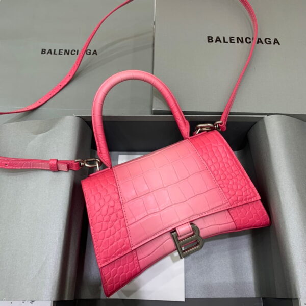 Balenciaga Hourglass Small Handbag In Pink, For Women, Women's Bags 9in/23cm 5935462107U5812