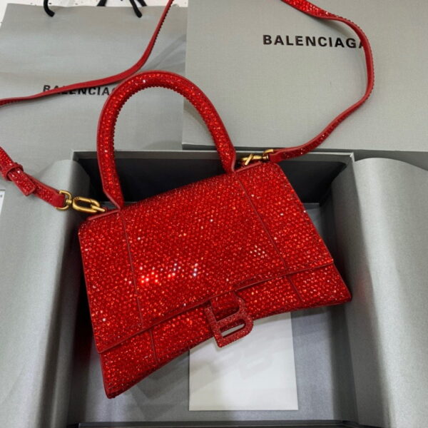 Balenciaga Hourglass Small Handbag In Red, For Women, Women's Bags 9in/23cm