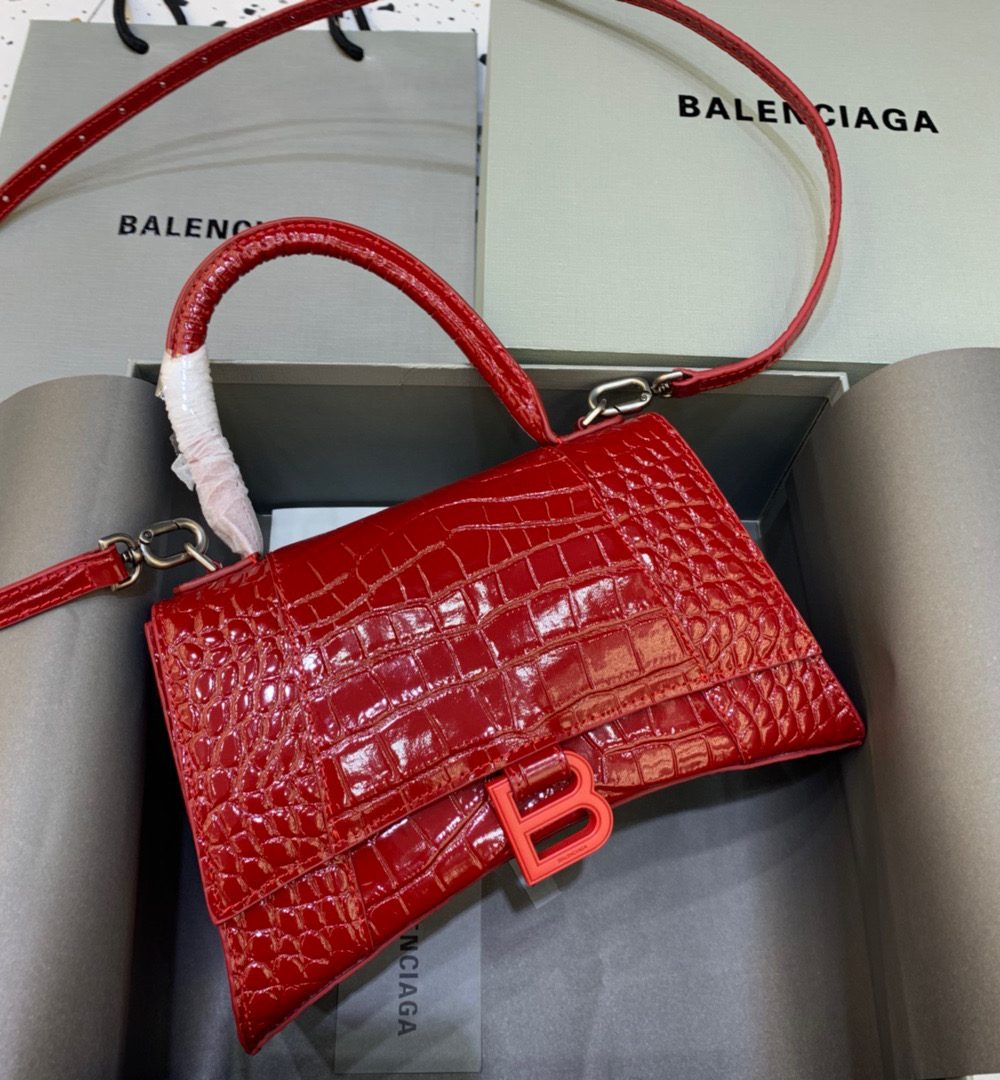Balenciaga Hourglass Small Handbag In Red, For Women, Women's Bags 9in/23cm