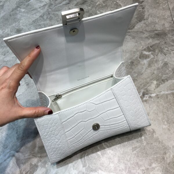 Balenciaga Hourglass Small Handbag In White, For Women, Women's Bags 9in/23cm 5935461LR6Y9016