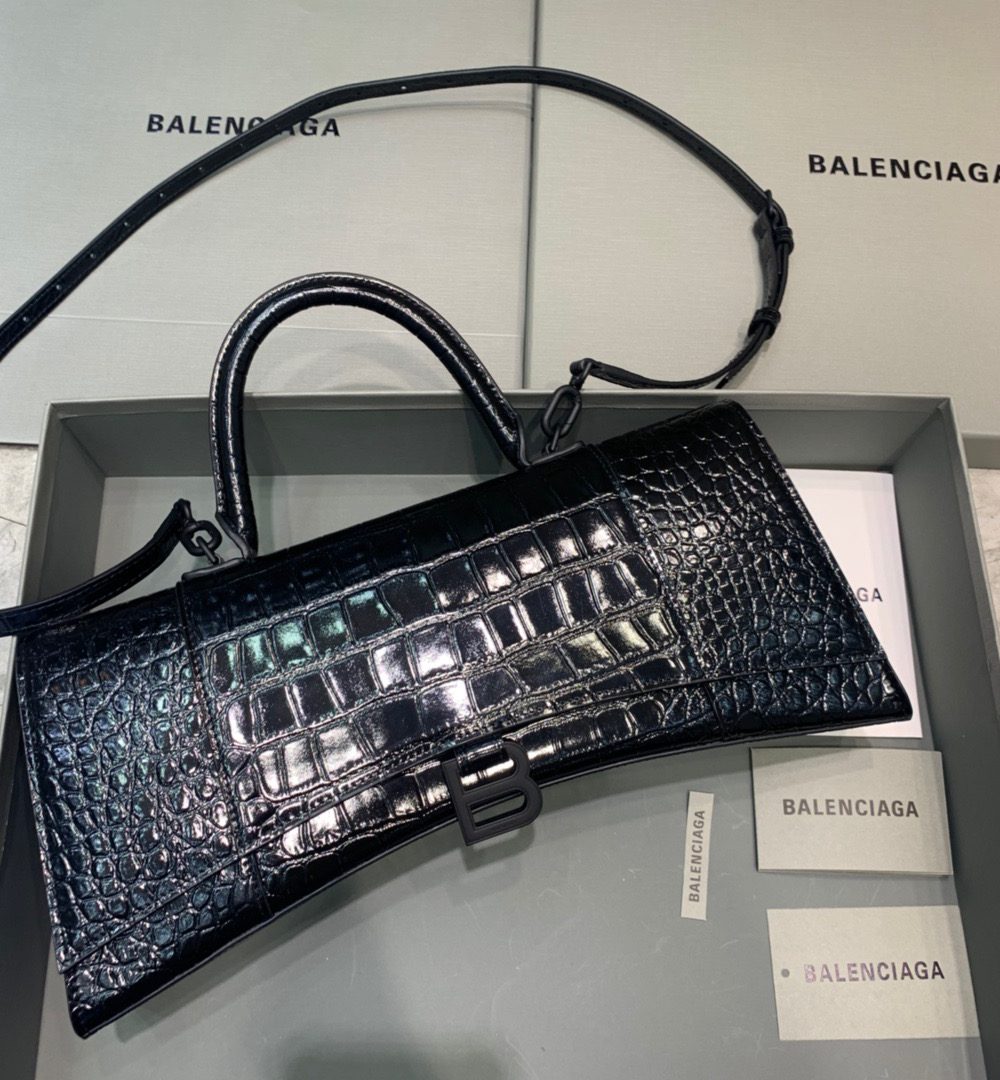 Balenciaga Hourglass Stretch Tote Bag In Black, For Women, Women's Bags 13.7in/35cm