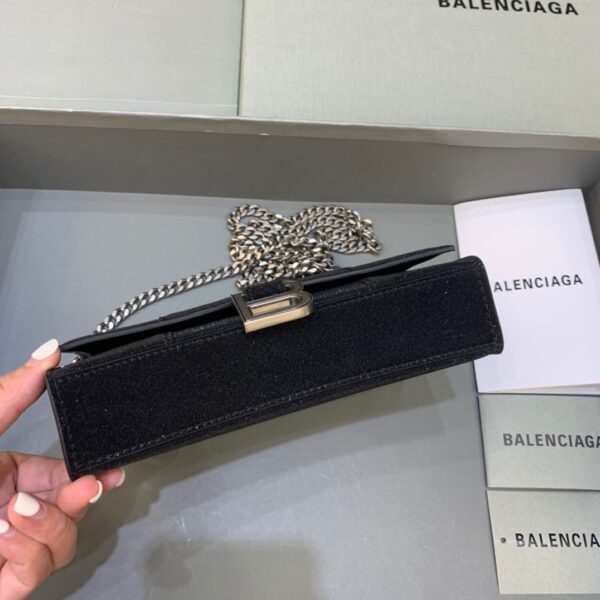 Balenciaga Hourglass Wallet On Chain in Black, For Women, Women's Bags 7.6in/19cm 6560502102G1000