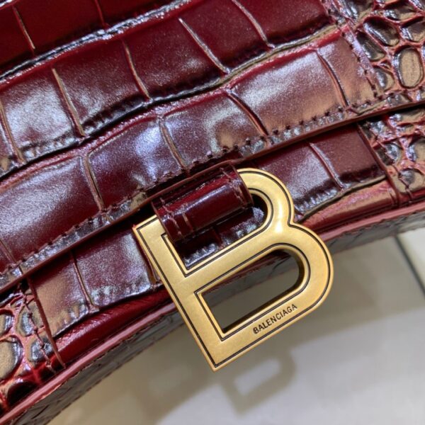 Balenciaga Hourglass Wallet On Chain in Dark Red, For Women, Women's Bags 7.6in/19cm