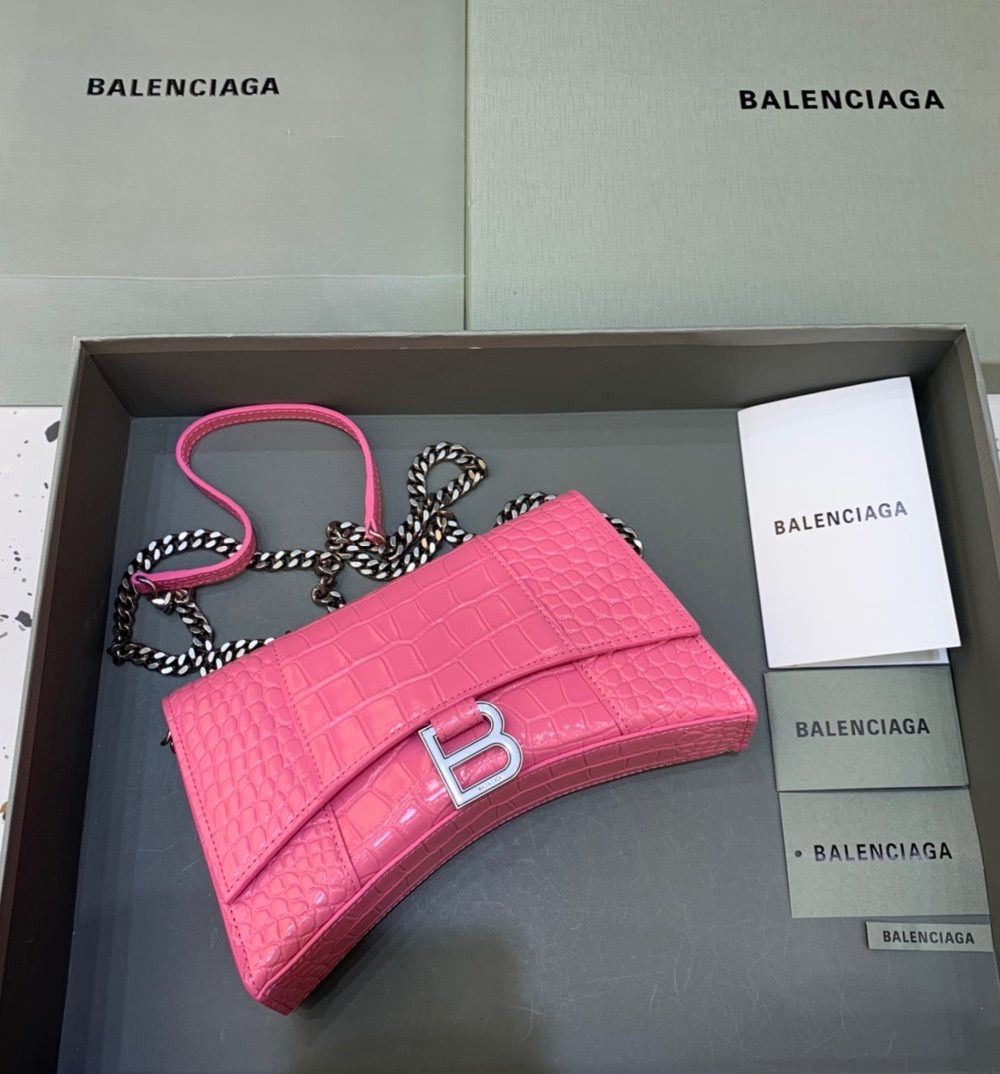 Balenciaga Hourglass Wallet On Chain in Pink, For Women, Women's Bags 9in/23cm