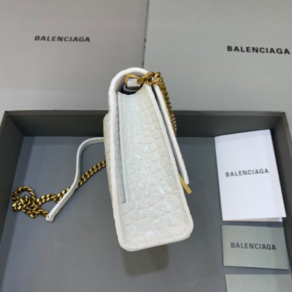 Balenciaga Hourglass Wallet On Chain in White, For Women, Women's Bags 9in/23cm