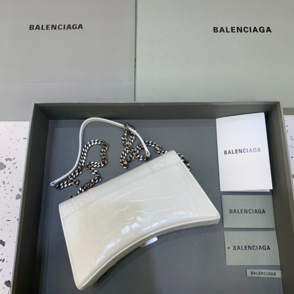 Balenciaga Hourglass Wallet On Chain in White, For Women, Women's Bags 9in/23cm