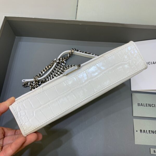Balenciaga Hourglass Wallet On Chain in White, For Women, Women's Bags 9in/23cm