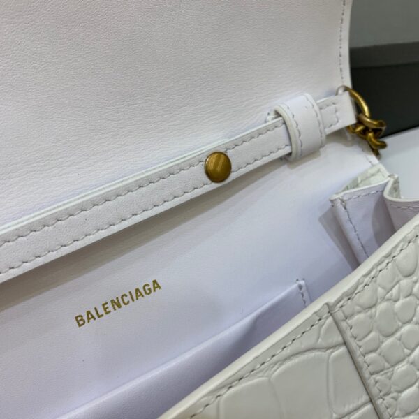 Balenciaga Hourglass Wallet On Chain in White, For Women, Women's Bags 9in/23cm
