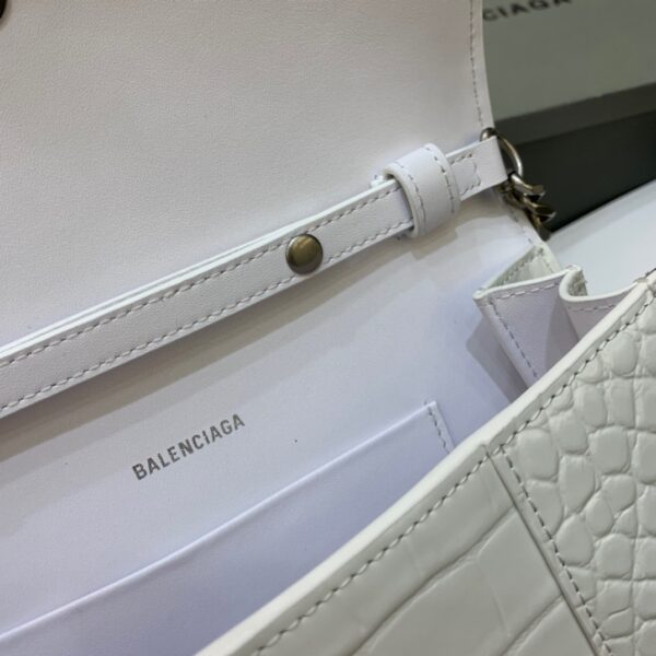 Balenciaga Hourglass Wallet On Chain in White, For Women, Women's Bags 9in/23cm