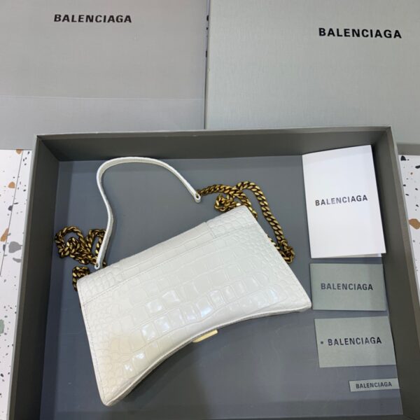 Balenciaga Hourglass Wallet On Chain in White, For Women, Women's Bags 9in/23cm