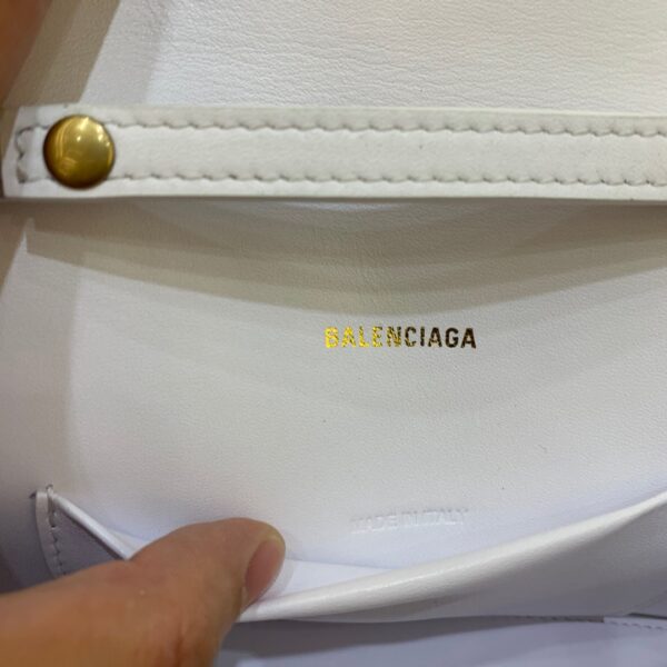 Balenciaga Hourglass Wallet On Chain in White, For Women, Women's Bags 9in/23cm