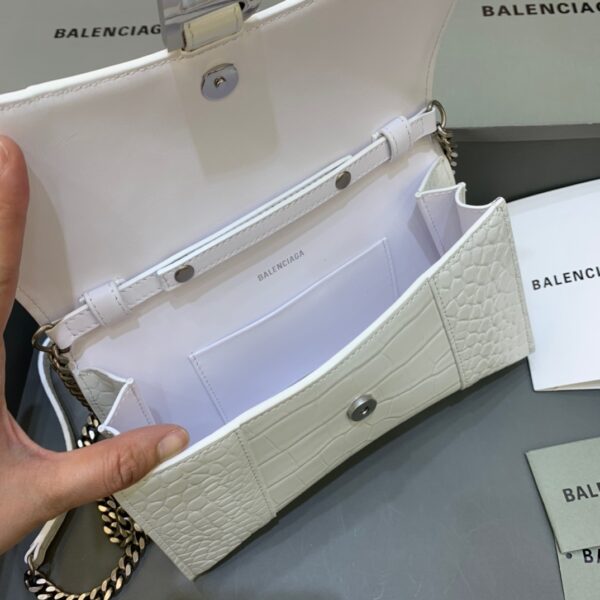Balenciaga Hourglass Wallet On Chain in White, For Women, Women's Bags 9in/23cm