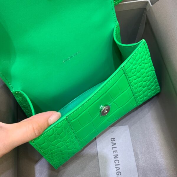 Balenciaga Hourglass XS Handbag In Bright Green, For Women, Women's Bags 7.4in/19cm 5928331U6AK3809