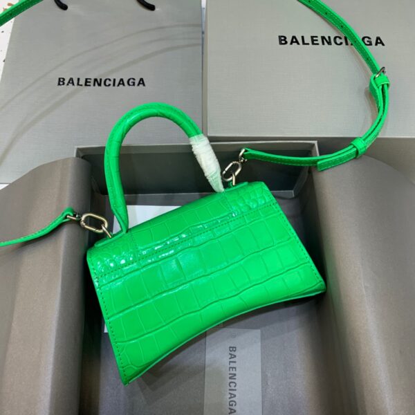 Balenciaga Hourglass XS Handbag In Bright Green, For Women, Women's Bags 7.4in/19cm 5928331U6AK3809