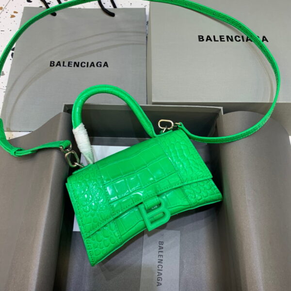 Balenciaga Hourglass XS Handbag In Bright Green, For Women, Women's Bags 7.4in/19cm 5928331U6AK3809