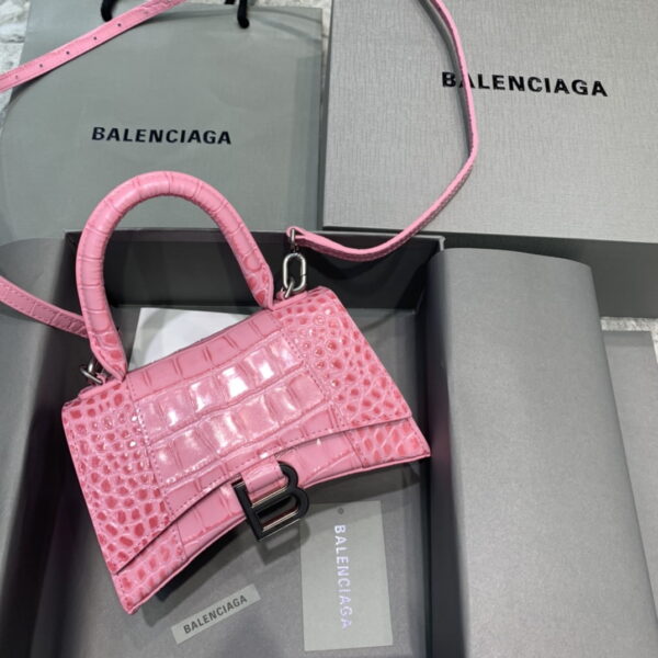 Balenciaga Hourglass XS Handbag In Dark Pink, For Women, Women's Bags 7.4in/19cm