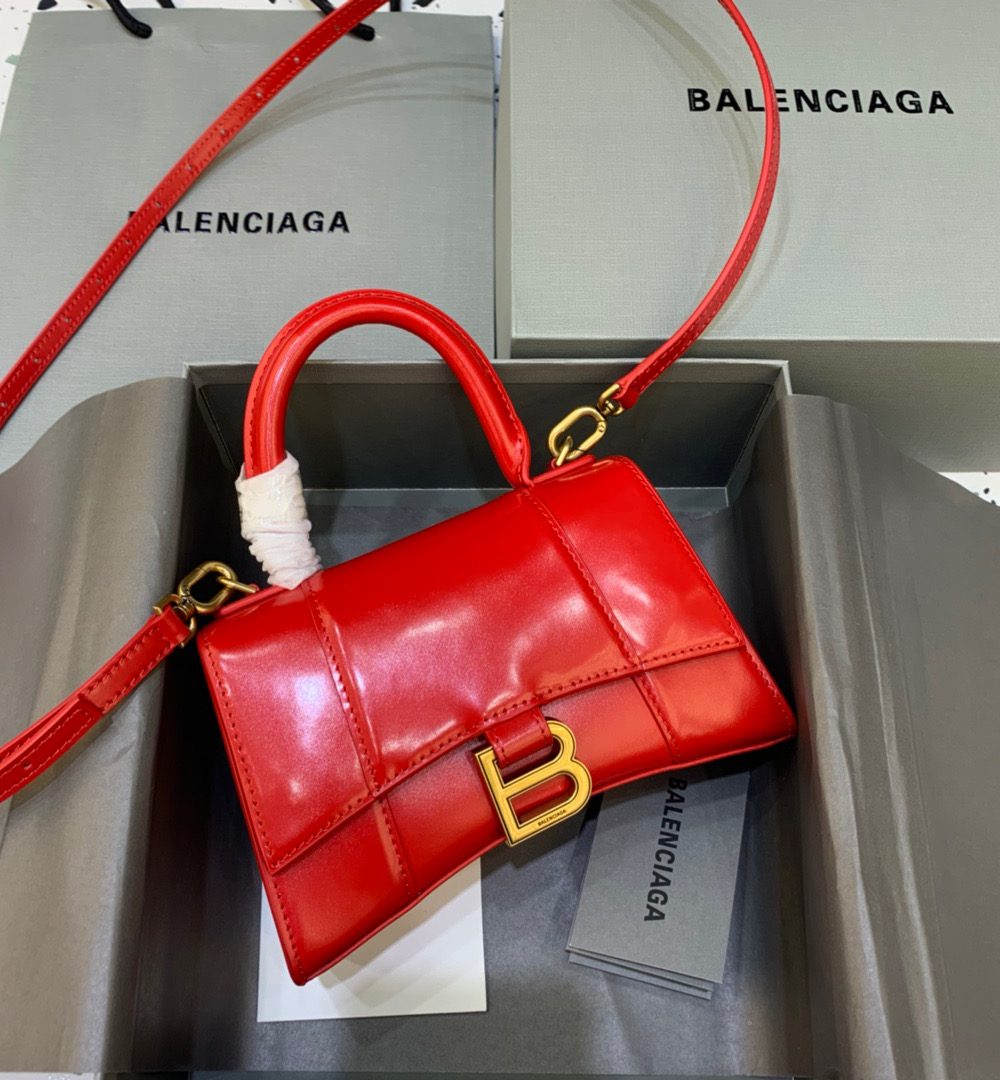 Balenciaga Hourglass XS Handbag In Red, For Women, Women's Bags 7.4in/19cm