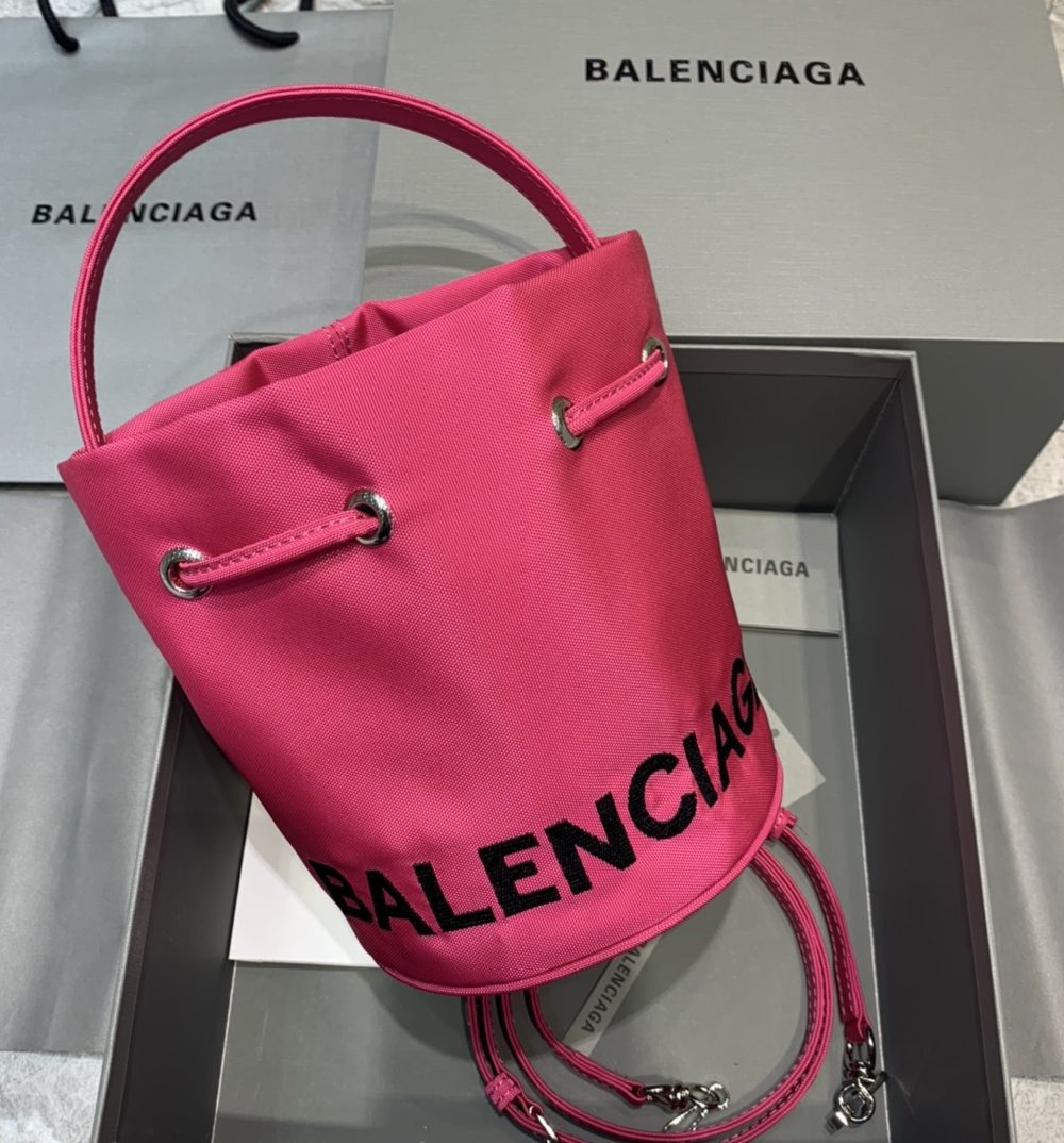 Balenciaga Le Cagole Medium Bucket Bag In Dark Pink, For Women, Women's Bags 7in/18cm