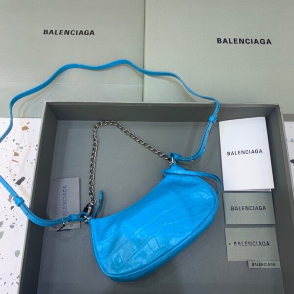 Balenciaga Le Cagole Mini Bag With Chain Blue, For Women, Women's Bags 8.2in/21cm 69581423EJY4624