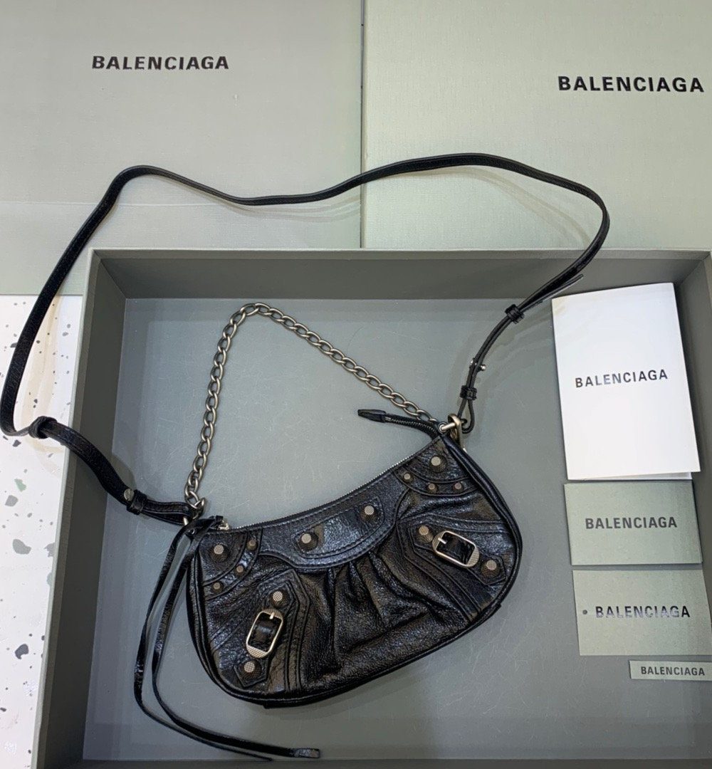 Balenciaga Le Cagole Mini Bag With Chain In Black, For Women, Women's Bags 8.2in/21cm 6958141VG9Y1000