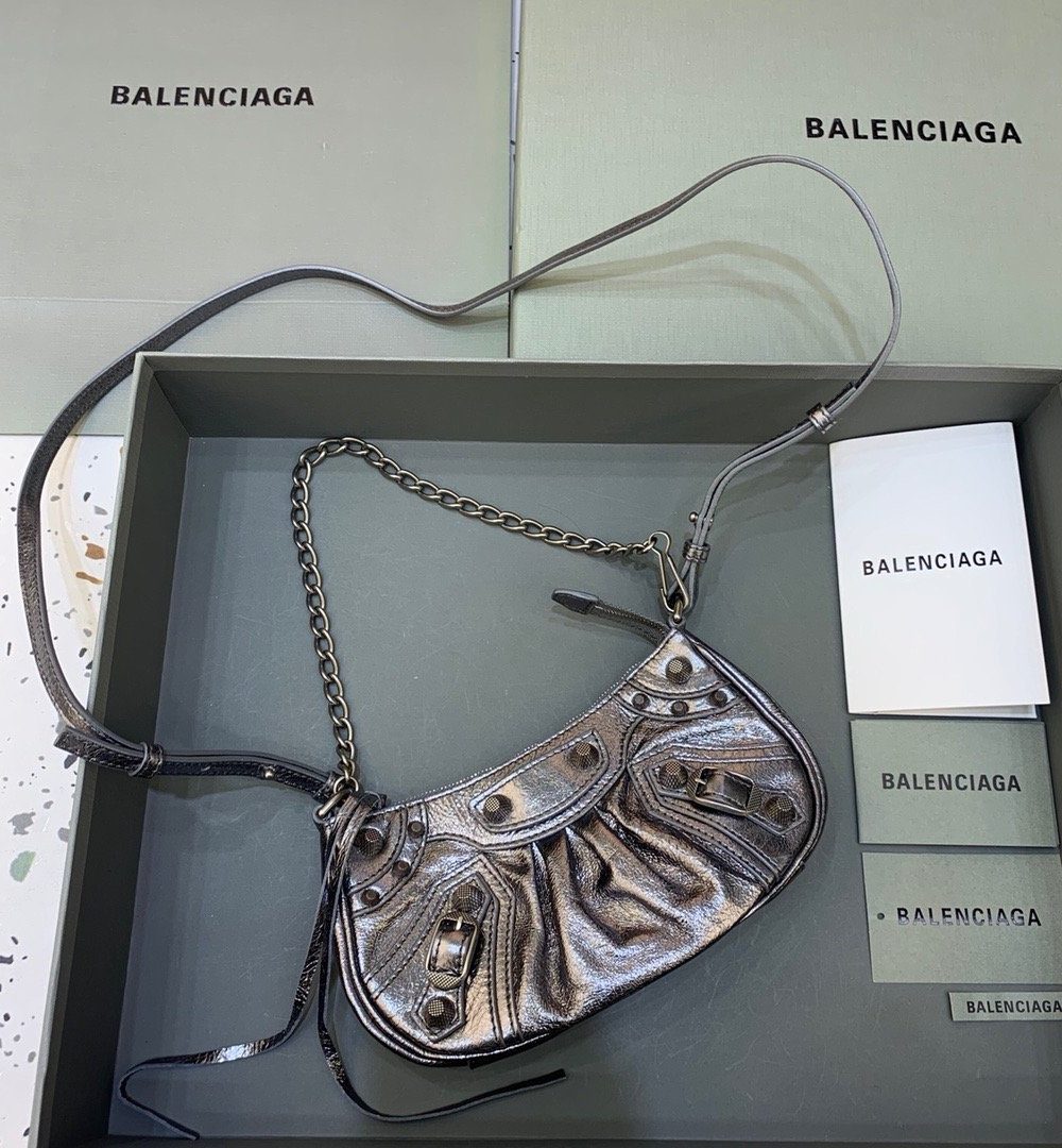 Balenciaga Le Cagole Mini Bag With Chain In Grey, For Women, Women's Bags 8.2in/21cm