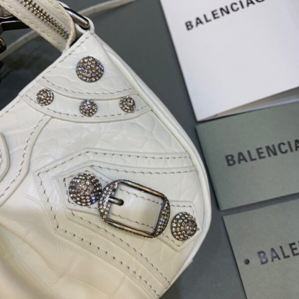 Balenciaga Le Cagole Mini Bag With Chain In White, For Women, Women's Bags 8.2in/21cm 69581423EBY9016