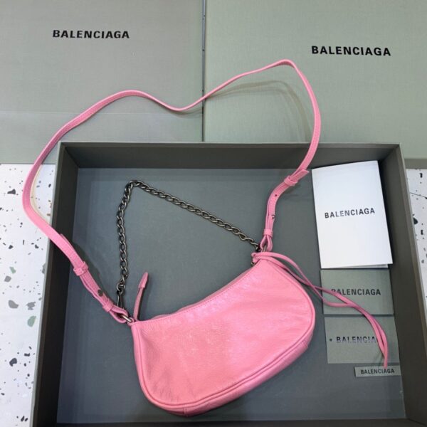 Balenciaga Le Cagole Mini Bag With Chain Light Pink, For Women, Women's Bags 8.2in/21cm