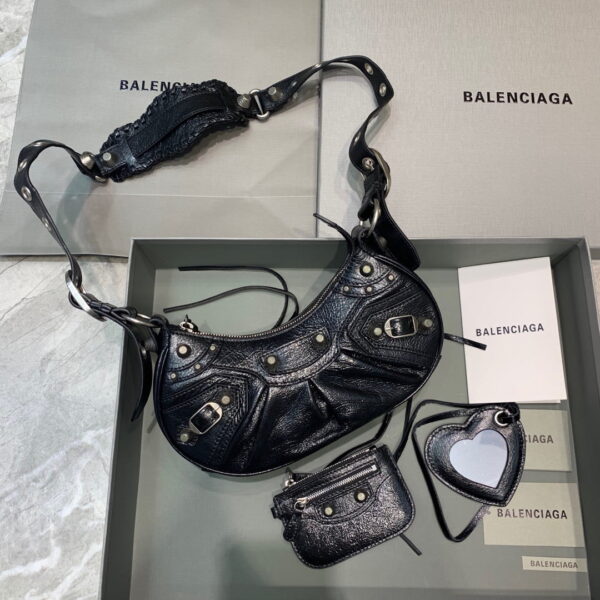 Balenciaga Le Cagole XS Shoulder Bag In Black, For Women, Women's Bags 10.2in/26cm 671309210BK1000