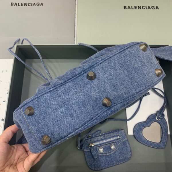 Balenciaga Le Cagole XS Shoulder Bag In Blue Washed, For Women, Women's Bags 13in/33cm
