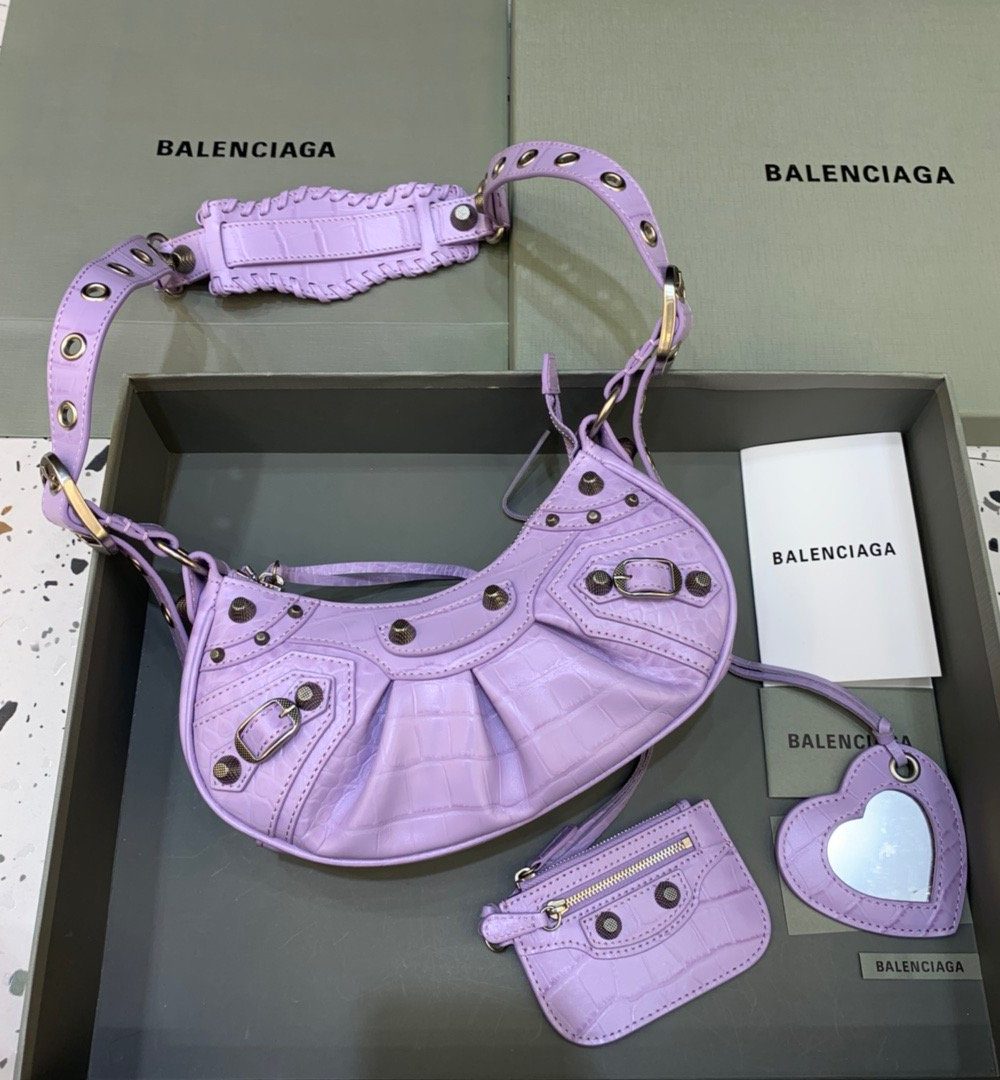 Balenciaga Le Cagole XS Shoulder Bag In Light Purple, For Women, Women's Bags 10.2in/26cm 67130923EBY5306