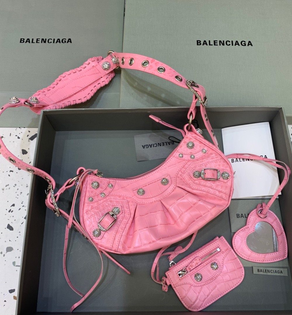 Balenciaga Le Cagole XS Shoulder Bag In Pink, For Women, Women's Bags 10.2in/26cm