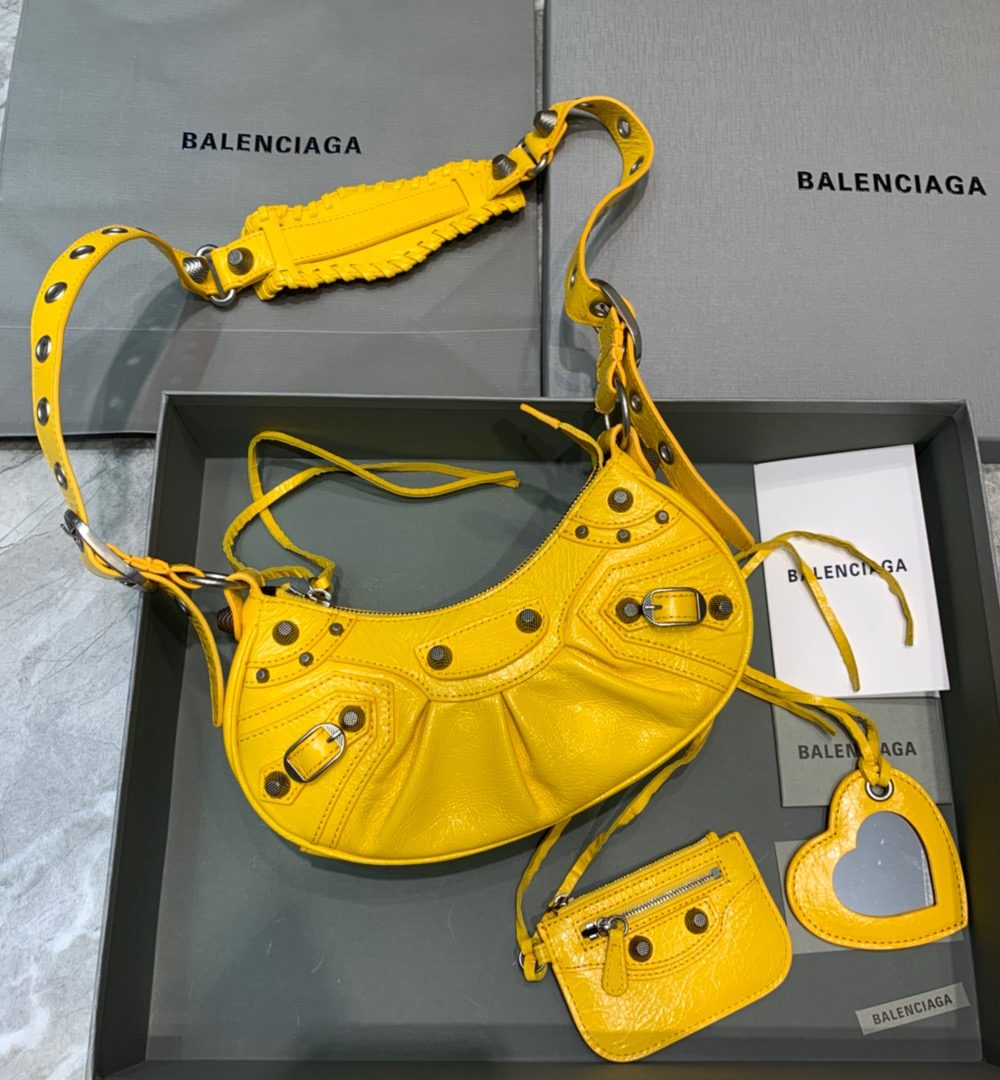 Balenciaga Le Cagole XS Shoulder Bag In Yellow, For Women, Women's Bags 10.2in/26cm