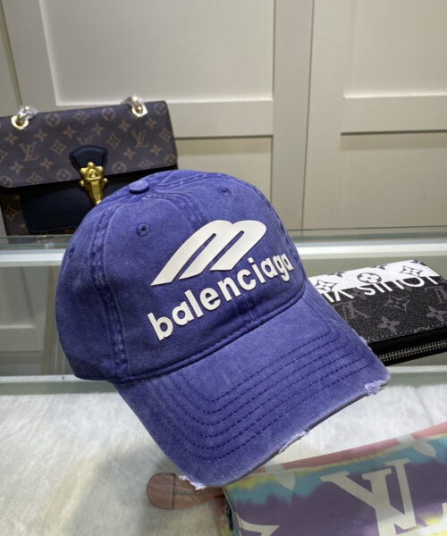 Balenciaga Logo Cap In Blue