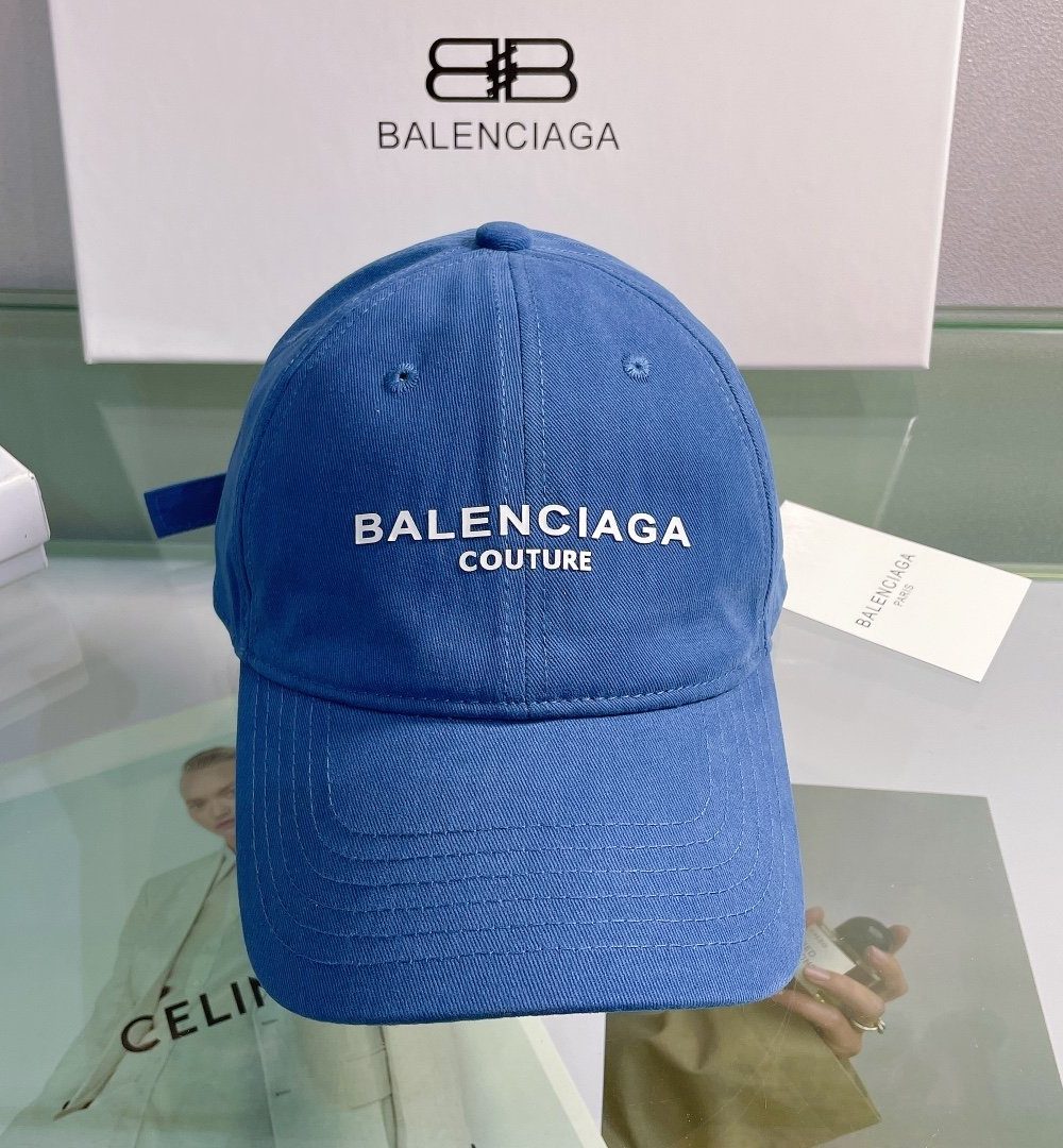 Balenciaga Logo Cap In Blue