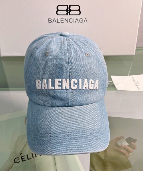 Balenciaga Logo Front Cap In Blue