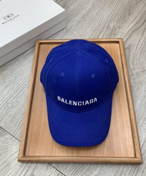 Balenciaga Logo Front Cap In Blue