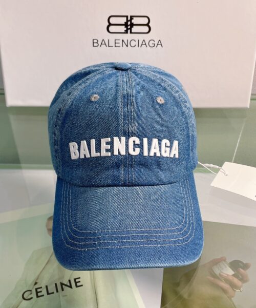 Balenciaga Logo Front Cap In Blue