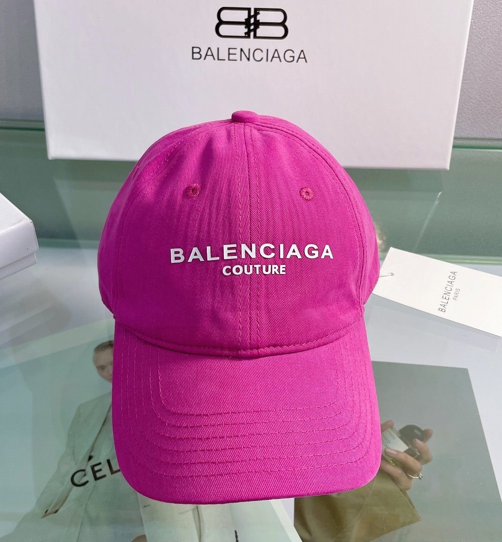 Balenciaga Logo Front Cap In Pink