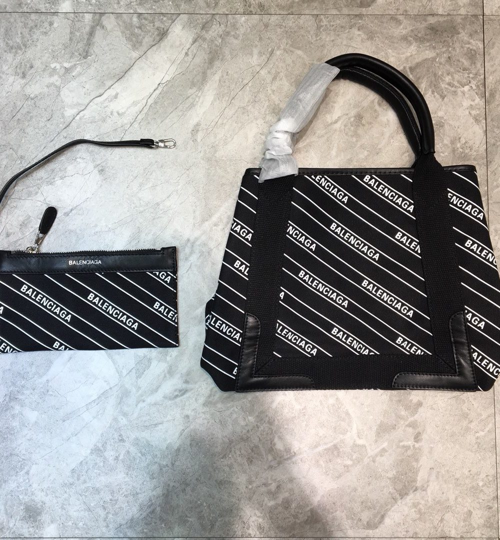 Balenciaga Navy Small Cabas Tote Bag In Black, For Women, Women's Bags 18.5in/47cm