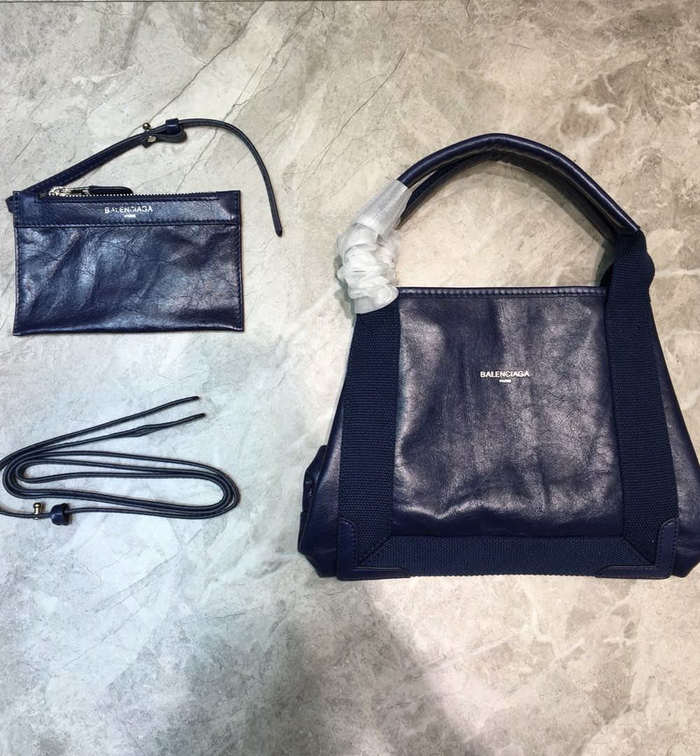 Balenciaga Navy Small Cabas Tote Bag In Blue, For Women, Women's Bags 18.5in/47cm