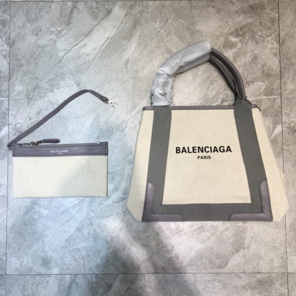 Balenciaga Navy Small Cabas Tote Bag In Gray, For Women, Women's Bags 18.5in/47cm