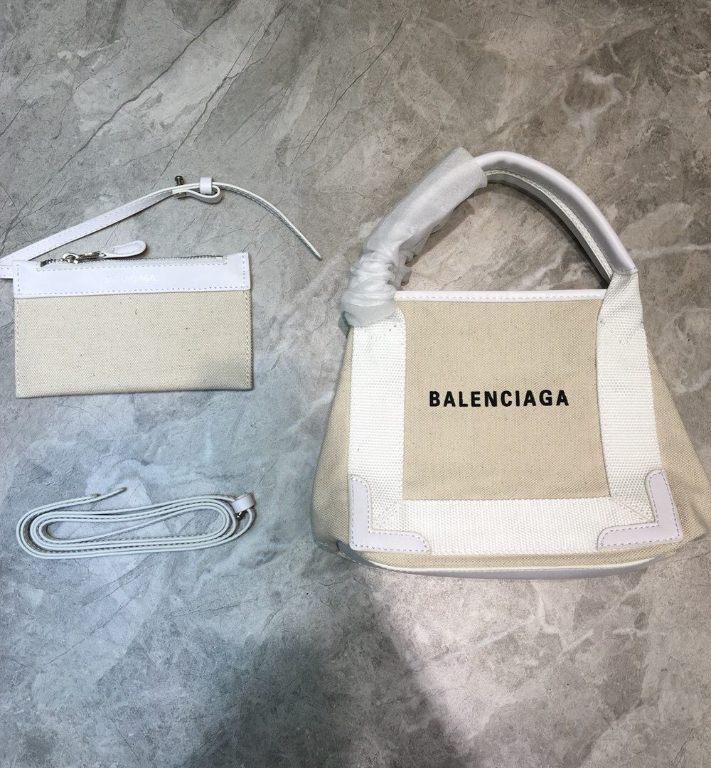 Balenciaga Navy XS Tote Bag In White, For Women, Women's Bags 12.6in/32cm