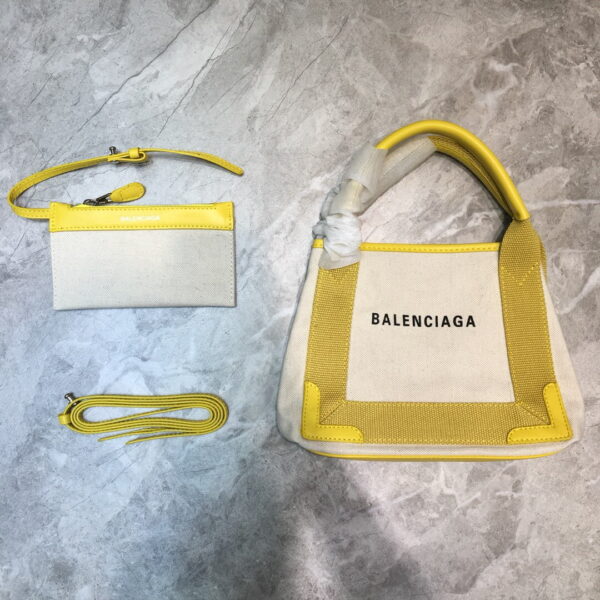 Balenciaga Navy XS Tote Bag In Yellow, For Women, Women's Bags 12.6in/32cm