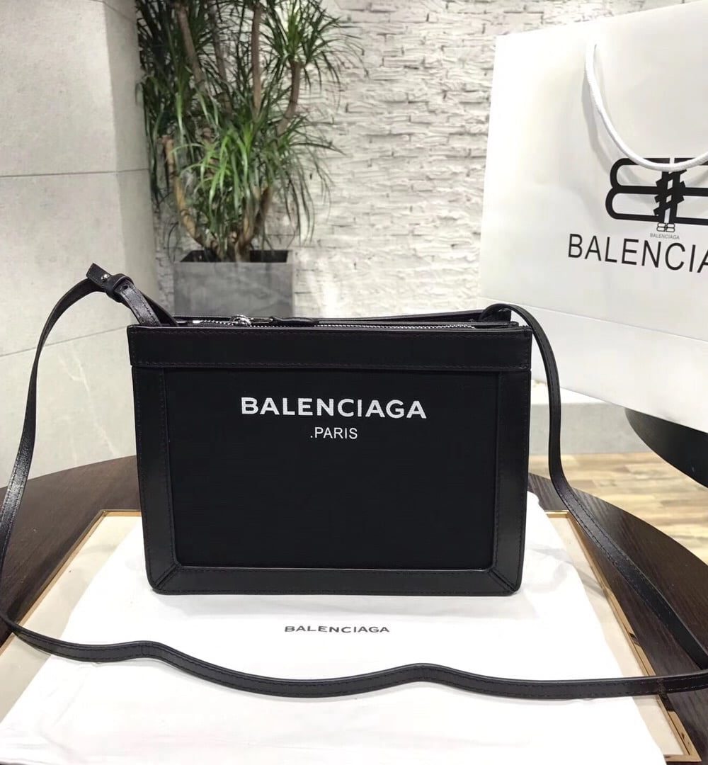 Balenciaga Satin Crossbody Shoulder Bag In Black, For Women, Women's Bags 10.2in/26cm