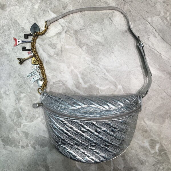 Balenciaga Souvenir XXS Belt Bag In Sliver, For Women, Women's Bags 11.8in/30cm