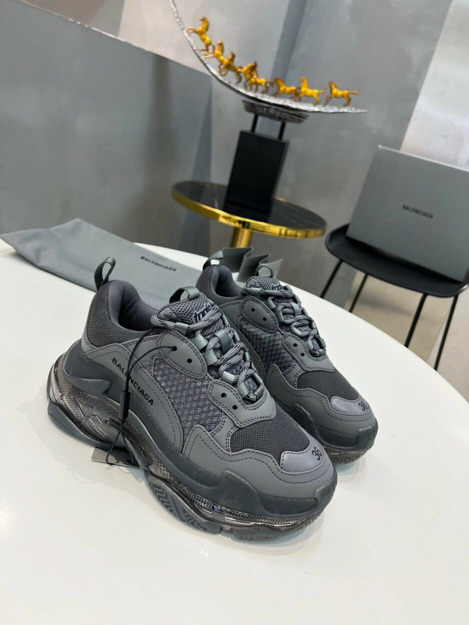 Balenciaga Triple S Trainers Clear Sole Grey For Women - Alley Accessory
