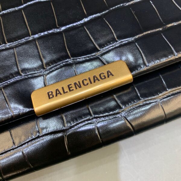 Balenciaga Triplet Small Bag Crocodile Embossed Black, For Women, Women's Bags 8.3in/21cm
