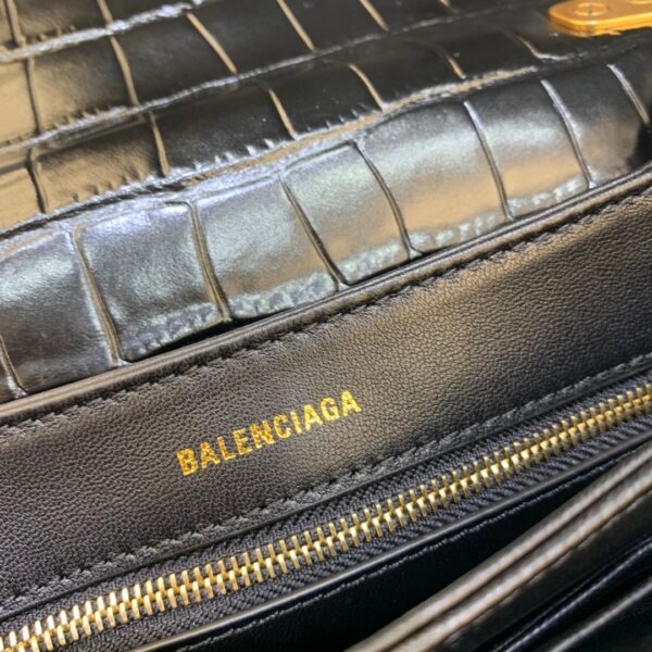 Balenciaga Triplet Small Bag Crocodile Embossed Silver, For Women, Women's Bags 8.3in/21cm